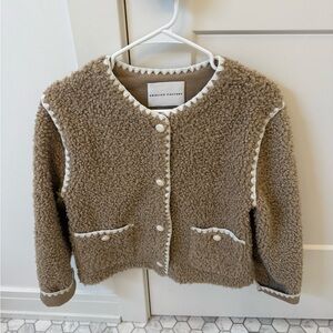 ENGLISH FACTORY FAUX SHEARLING JACKET